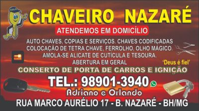 CHAVEIRO NAZARÉ – TROCA DE SEGREDO EM BELO HORIZONTE