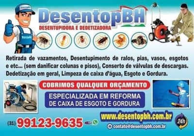 DESENTOP BH – DESENTUPIDORA DE VASO NO CENTRO EM BELO HORIZONTE