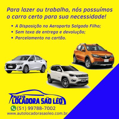 AUTO LOCADORA SÃO LÉO – ALUGUEL DE CARROS SEM CARTÃO EM SÃO LEOPOLDO