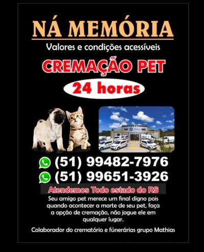 NA MEMÓRIA CREMAÇÃO PET – CREMATÓRIO DE ANIMAIS NO CENTRO EM CACHOEIRINHA