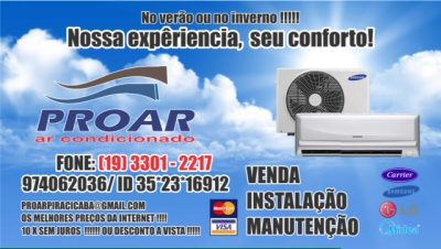PROAR AMERICANA – VENDAS E MANUTENÇÃO DE AR CONDICIONADO EM AMERICANA