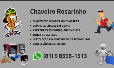 CHAVEIRO ROSARINHO – CARIMBO EM GERAL NO AFLITOS EM RECIFE
