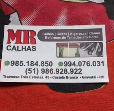 MR CALHAS – REFORMAS DE TELHADOS NO CASTELO BRANCO EM GRAVATAÍ